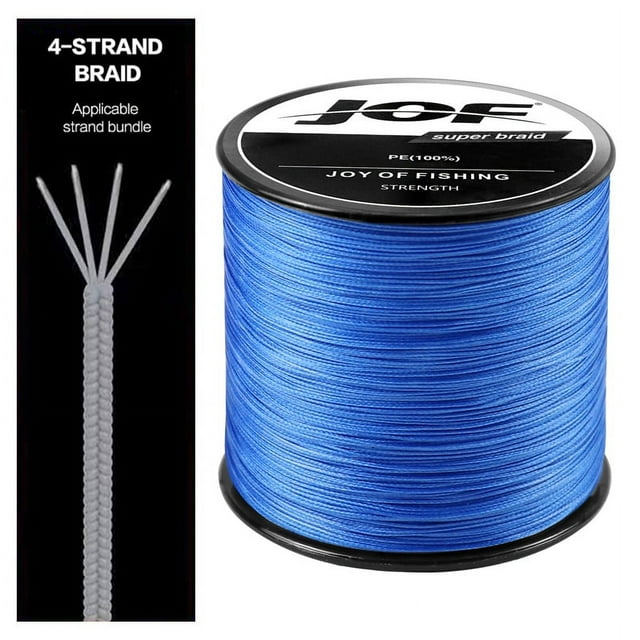 4 Strands Abrasion Resistant Braided Fishing Line PE Super Strong Anti-bite Line, Fishing Accessories For Freshwater 3000M Blue Mainline