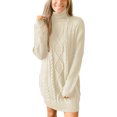 thumbnail image 4 of Vestido de mujer de manga larga con cuello redondo y jersey de punto para mujer, 4 of 6