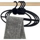 thumbnail image 1 of 10 perchas ovaladas negras para bufandas, organizador de aro para corbatas y bufandas, de plástico, ahorradoras de espacio., 1 of 9