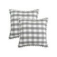 thumbnail image 7 of Bohogeo Buffalo Plaid Check Throw Pillow Covers for Sofa Couch Bedroom Living room, 18x18 Inch, Gray and White,Set of 2, 7 of 7