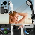 thumbnail image 2 of Portable Shower for Camping, 6000mAh Rechargeable Camping Shower with Intelligent LED Display, Long-Lasting, 4 Spray Modes, IPX7 Waterproof Outdoor Shower Kit for Hiking, Travel, Car, Pet, Black, 2 of 8