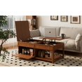 thumbnail image 3 of Lift-Top Coffee Table with Hidden Storage and Open Shelf - Apricot Brown, 3 of 10