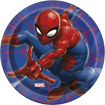 Spiderman Birthday Paper Dinner Plates, 9in, 8ct