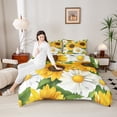thumbnail image 4 of Castle Fairy Floral Sunflowers 3 Pieces Queen Comforter Set for Teens Female Men,Chic Flowers Blossoms Ultra Soft Bedding Sets,Rustic Vintage Aesthetic Bedding Comforter Set Breathable, 4 of 8