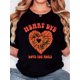 thumbnail image 1 of Women's Heart Dye Love You More Graphic T-Shirt, 100%, Casual Crew Neck Tee, Regular Fit, Short Sleeve, Geometric Pattern, Knit Fabric, for Spring/Summer, 1 of 6