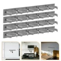 Soimiss 4Pcs Pantry Spice Organizer Clips Grey Plastic for Kitchen Cabinet Door Storage