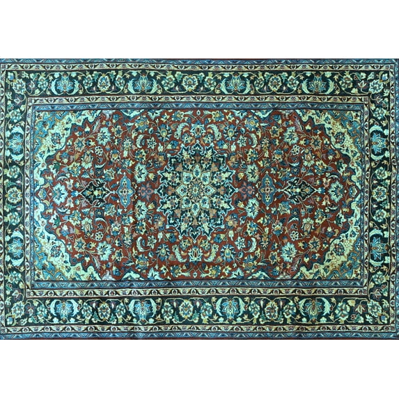 Ahgly Company Indoor Rectangle Persian Light Blue Traditional Area Rugs, 7' x 10'