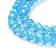 thumbnail image 3 of Electroplate Glass Beads Strands Half Rainbow Plated Faceted Rondelle Deep Sky Blue 6x5mm Hole: 1mm about 83~85pcs/strand 38~39cm, 3 of 4