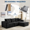 thumbnail image 4 of Gaderth 109 Inch Modular Sectional Sofa, Frameless L Shaped Deep Seat Corduroy Couch, No Assembly Compressed Package Convertible Floor Sofa for Living Room, Bedroom, Apartment, 4 of 9