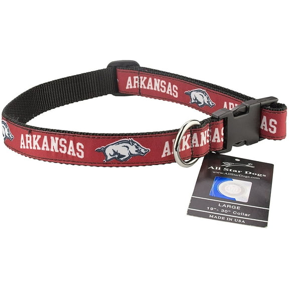 Arkansas Brand New Pet Dog Collar(X-Small), Official Team Mascot Logo/Colors