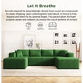 thumbnail image 3 of U-Shaped Modular Sectional Sofa, Oversized Cloud Couch with Premium Chenille Fabric, High-Density Memory Foam, Modern U-Shaped Sofa for Living Room, Apartment, Office, Green, 3 of 8