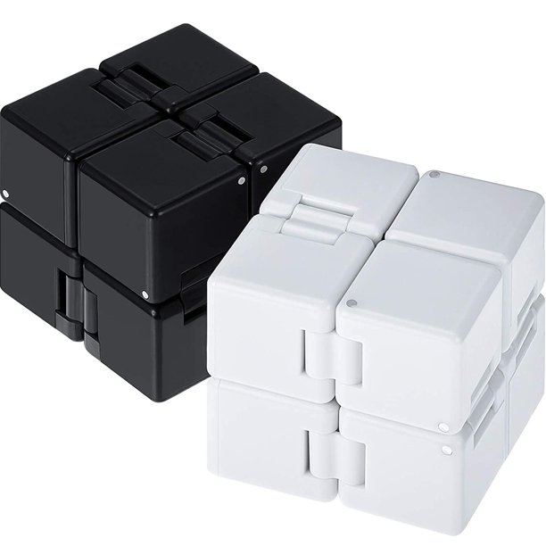 Tingor Infinity Cube Fidget Toys 2pc Mini Magic Cubes Desk Fidget Blocks For Stress And Anxiety Relief Black And White Walmart Com Walmart Com