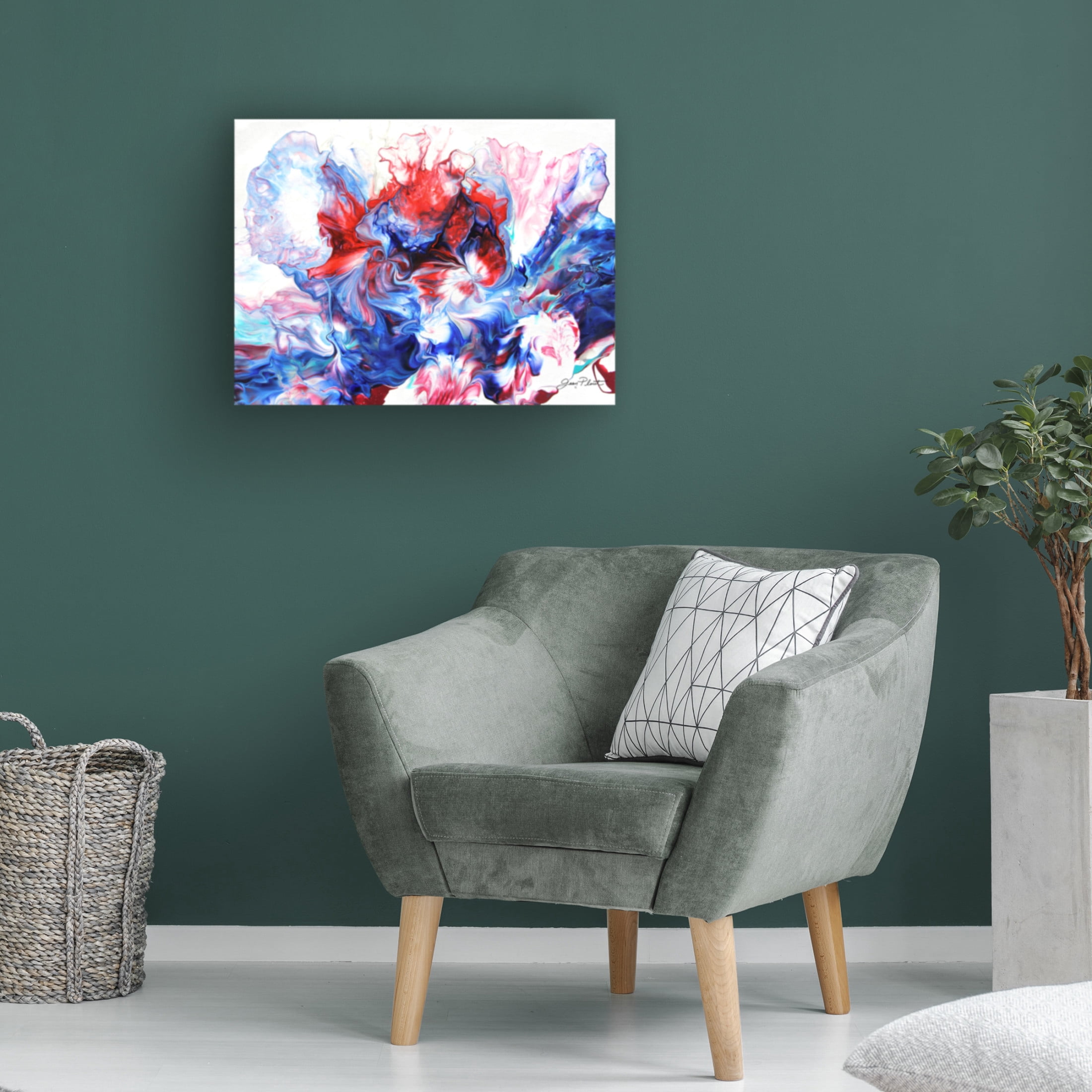 Canvas Wall Art - Jean Plout 'Abstract Pouring I' Wall Art for Living Room, Bedroom, or Office Décor by Trademark Fine Art - 19 x 14 Inches
