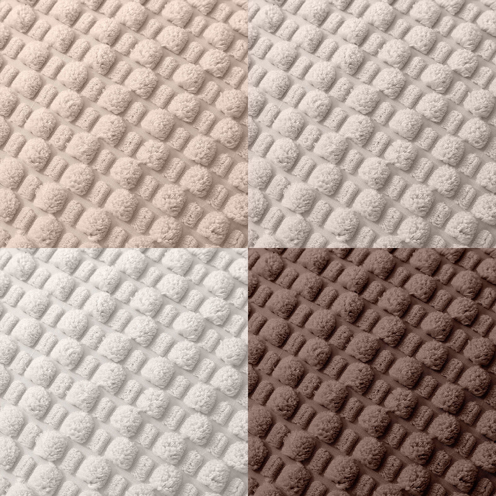 Pack of 4 Neutral Decorative Throw Pillow Covers Farmhouse Boho Home Decor Striped Corduroy Square Pillowcases 18 x 18 Inch Beige Chocolate (Pillow core not included）