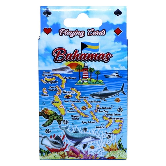 Bahamas Map Collectible Souvenir Playing Cards with Header