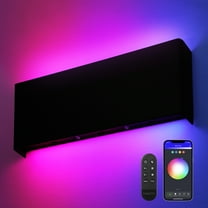 16" Modern Smart LED Wall Lighting Up Down Sconce Lamp Black Fixture