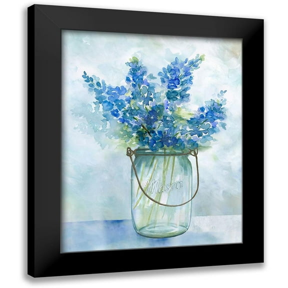 Nan 12x14 Black Modern Framed Museum Art Print Titled - Bluebonnets II