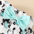 thumbnail image 5 of NIEWTR Baby Girl Summer Shorts Set Short Sleeve Top Floral Embroidery Casual Outfit with Headband(A01-Light Blue,9-12 Months), 5 of 7
