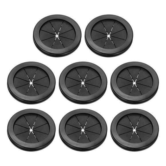 2.8" Drill Hole Rubber Grommets, 8Pcs Desk Grommet Cable Grommet, Black
