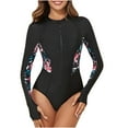 thumbnail image 3 of Miqool Shorty Wetsuit for Women Keep Warm in Cold Water, Long Sleeve Front Zip Diving Suit Skin Protection One Piece Swimsuit for Snorkeling Surfing Swimming, 3 of 9
