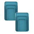 thumbnail image 1 of Oleegame 2PC Picnic Trays For Food Birch Multi Use Large Capacity Serving Tray Plastic Practical Food Grade Storage Tray For Home Anti Deformed Shockproof A, 1 of 8