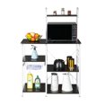 thumbnail image 2 of Veryke 4-Tier Kitchen Baker's Rack Storage Shelf, Microwave Stand with 10 Hooks for Organizer Workstation, 2 of 6
