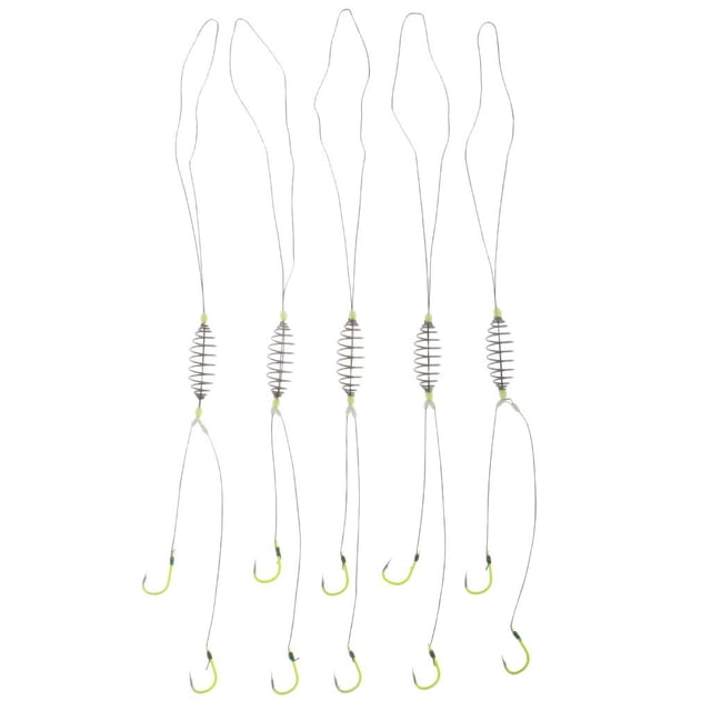 S SERENABLE 5 Pieces Spring Fishing Barbed Hook PE Fishing Wire Leader Size3