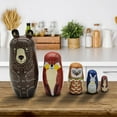thumbnail image 5 of Russian Matryoshka For Children  Pack Of 5 Animal Dogs Matryoshka Wooden Toy, 5 of 5