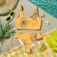 thumbnail image 6 of CCRFTGI Girls Swimsuit Size 7 2 Piece Set Swimming Girls Bathing Suit Beach Holiday Floral Print Bikini Set Cute Summer Girls Fashion Swimsuits Swimwear Earthy Yellow 9-10 Years, 6 of 9