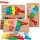 thumbnail image 2 of Rompecabezas de madera 3D para niños, aprendizaje cognitivo educativo de juguete, vehículo de animales de dibujos animados, nuevo, 2 of 4