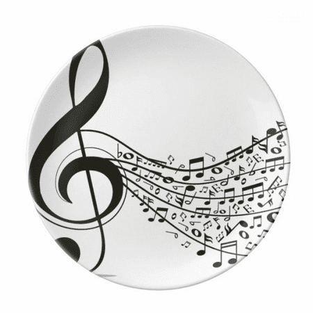 

Flappg Music Notes Treble Clef Plate Decorative Porcelain Salver Tableware Dinner Dish