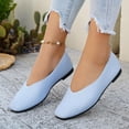 thumbnail image 4 of Plus Size Wide Width Round Toe Rhinestone Women's Casual & Dress Shoes Comfortable Office Work Daily Wear Spring Summer Light Blue 5.5, 4 of 9