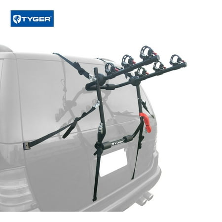 Tyger Auto TG-RK3B203S Deluxe 3-Bike Trunk Mount Bicycle Rack. (Fits most Sedans/Hatchbacks/Minivans and (Best Bike Rack For Mazda 3 Hatchback)