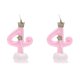 thumbnail image 1 of 2pcs Party Cake Candles Birthday Digital Candles Small Crown Decorated Candles For Decoration Number 4 Crown Design (pink), 1 of 2