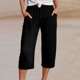thumbnail image 2 of Pantalones informales de mujer de corte recto y cintura alta - Cintura elástica, corte deportivo holgado - Pantalones para el día a día/deportivos/para actividades al aire libre, 2 of 8