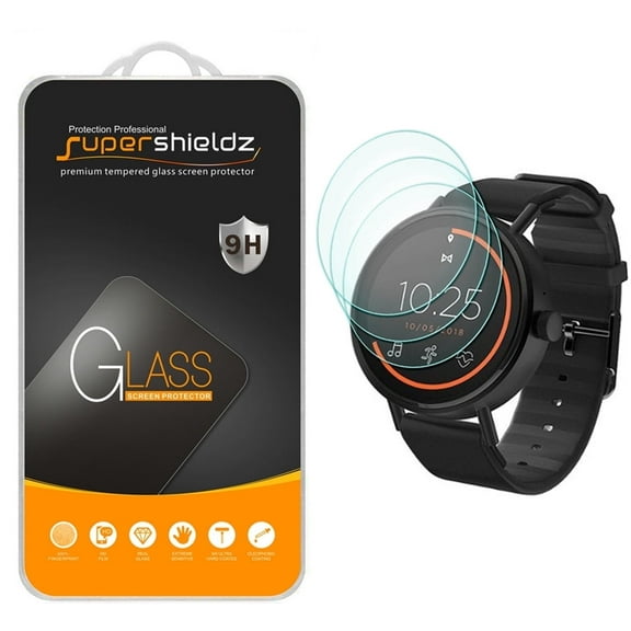 [3-Pack] Supershieldz for Misfit Vapor 2 (46mm) Tempered Glass Screen Protector, Anti-Scratch, Anti-Fingerprint, Bubble Free