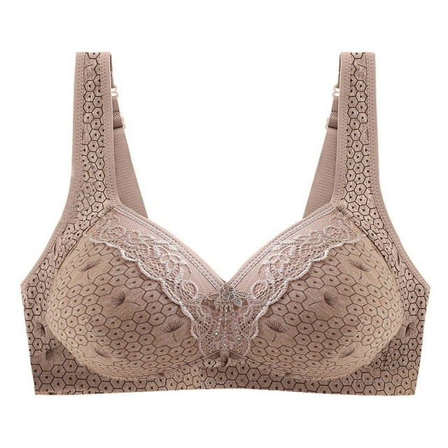 Gibobby Brasier estraple para mujer Ropa interior ajustable estilo chaleco de talla grande para mujer, sujetador de encaje(Gris,36/80)