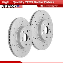 ACB ZONE 2PCS Front Brake Rotors Set, Drilled & Slotted Disc Rotors Kit for Toyota Corolla Scion xD Pontiac Vibe Toyota Matrix