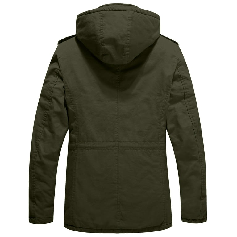Wenven men's winter thicken cotton hotsell parka jacket with removable hood
