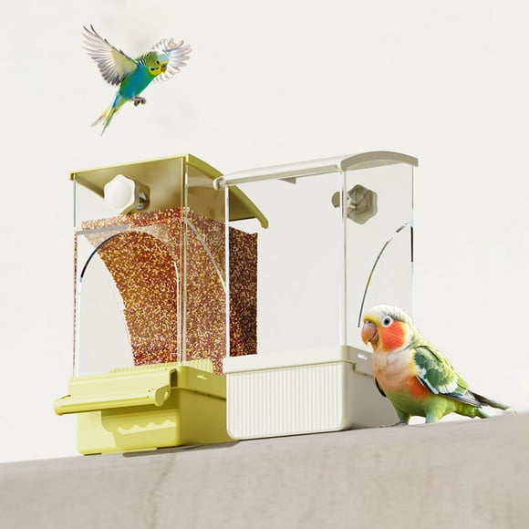 Automatic Pet Feeder with Husk Separation - Large Capacity, Spill-Proof Food Trough for Dogs and Cats