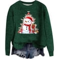 thumbnail image 1 of WEAIXIMIUNG Sweatshirts pour Femmes Col Rond Mode Automne/hiver Pull Extérieur Col Rond Imprimé de Noël Pull à Capuche Tricoté Grossier, 1 of 5