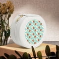 thumbnail image 6 of Yiaed Snail And Flower Print Travel Jewelry Case Bridesmaid Gift Boxes Jewelry Travel Organizer Small Round Jewelry Box Mini Storage-White, 6 of 7