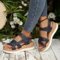 thumbnail image 6 of Yyuenw Women’s Open Toe Multi Band Wedge Sandals Lightweight PU Casual Outdoor Holiday Shoes, 6 of 9