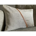 thumbnail image 5 of The HomeCentric Decorative Taupe 12"x24"Lumbar Pillow Cover, Corduroy / Velvet Patchwork / corduroy fabric / Leather tape Oblong Pillow, Striped Pattern Modern Style - Corduroy Split Taupe, 5 of 10