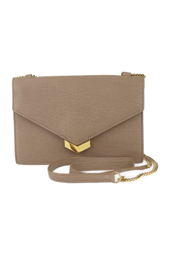 Pre-Owned JIMMY CHOO Leila Shoulder Bag GNL 163 Leather Light Mocha Clutch Chain... (Good)