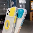 thumbnail image 3 of Design for iPhone 14 Pro Max Case Clear Bumper Slim Protective Candy Color Slide Camera Lens Cover and Built-in Kickstand Ring Holder Stand Protector, 3 of 4