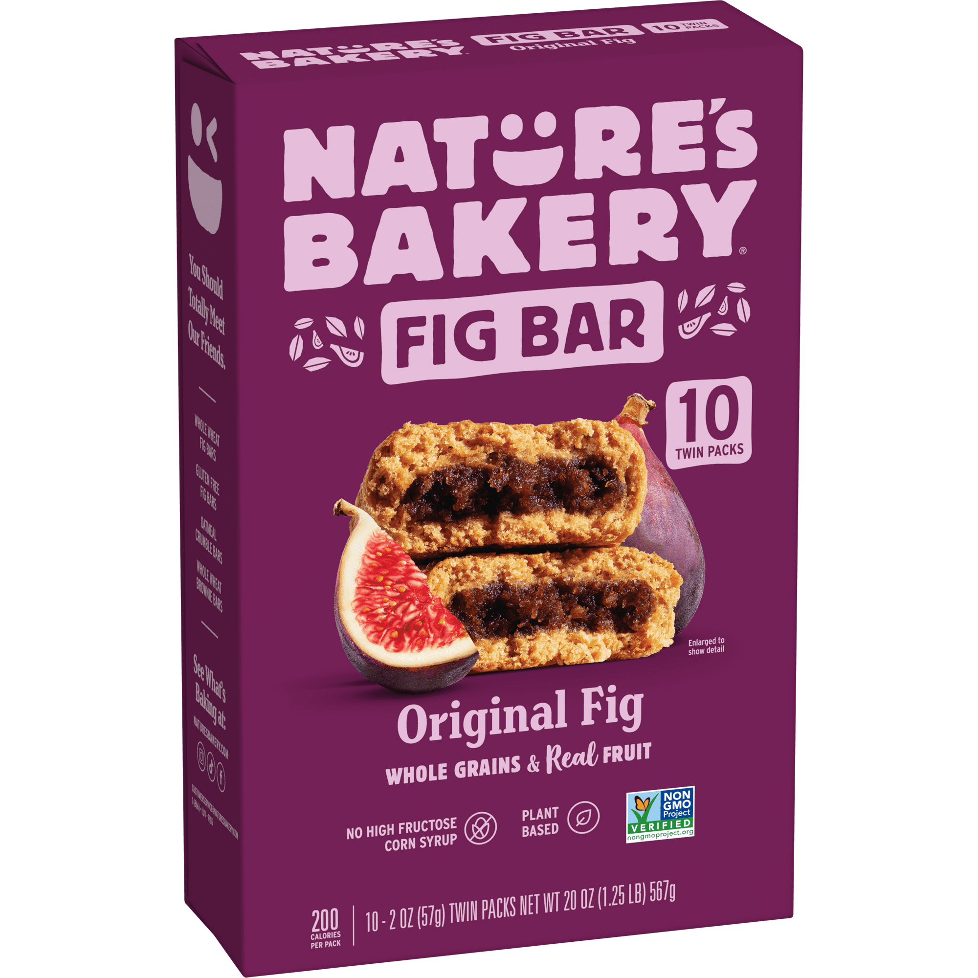 Nature's Bakery Original Fig Bars, 10 Twin packs, 2 oz Soft Baked Snack Bars