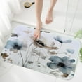 thumbnail image 2 of Boho Floral Bath Mat Rug for Bathroom, Cream Tan Beige Blue Grey White Watercolor Flower Bathroom Floor Rugs Mats Non Slip Kitchen Indoor Decor Decoration Accessories 17X29 Inches, 2 of 3