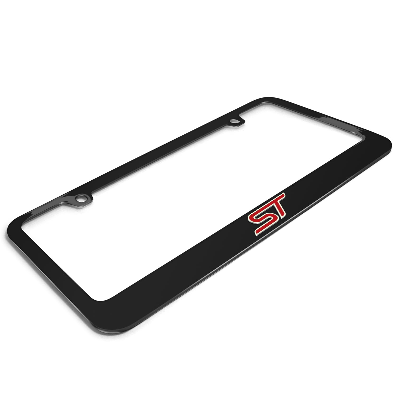 iPick Image for Ford Focus ST 3D Night Glow Luminescent Logo on Black Metal License Plate Frame, Official Licensed