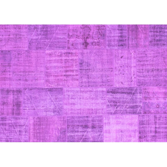 Ahgly Company Indoor Rectangle Patchwork Purple Transitional Area Rugs, 3' x 5'